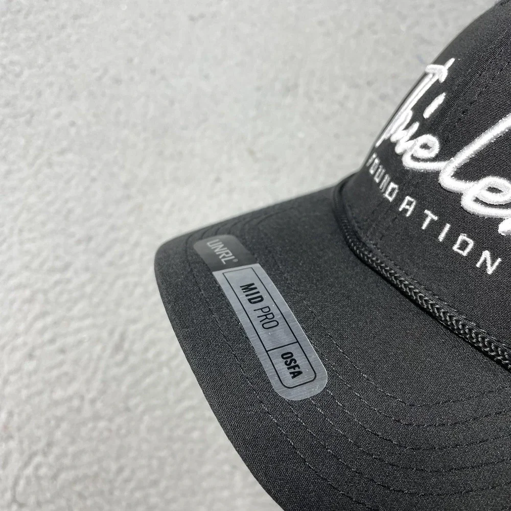 UNRL Thielen Foundation Hat‎ Cap Snap Back One Size Mens Black Mid Pro Rope Mesh